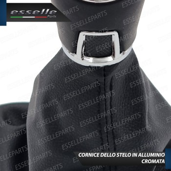 Pomello Del Cambio Cuffia VW Polo 6R 6C 5 Marce Similpelle Nera Cornice Cromata