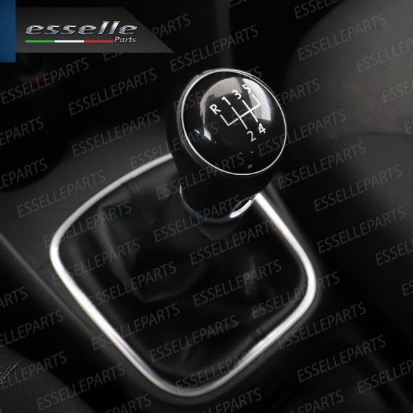 Pomello Del Cambio Cuffia VW Polo 6R 6C 5 Marce Similpelle Nera Cornice Cromata