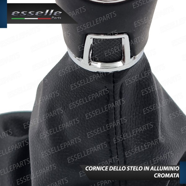 Pomello Del Cambio Cuffia VW Polo 6R 6C 6 Marce Similpelle Nera Cornice Cromata