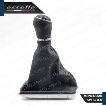 Pomello Del Cambio Cuffia VW Polo 6R 6C 6 Marce Similpelle Nera Cornice Cromata