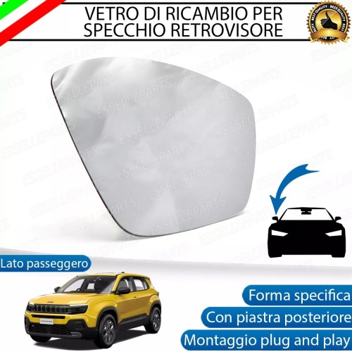 Specchietto Retrovisore Termico Laterale LATO PASSEGGERO di Ricambio per JEEP AVENGER