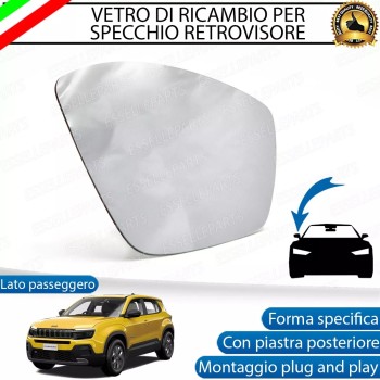 Specchietto Retrovisore Termico Laterale LATO PASSEGGERO di Ricambio per JEEP AVENGER