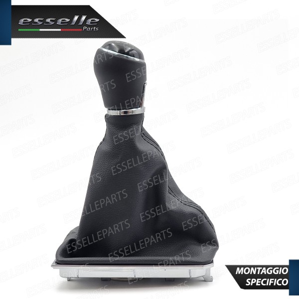 Pomello Del Cambio Cuffia VW Golf 7 6 Marce Similpelle Nera Cornice Cromata