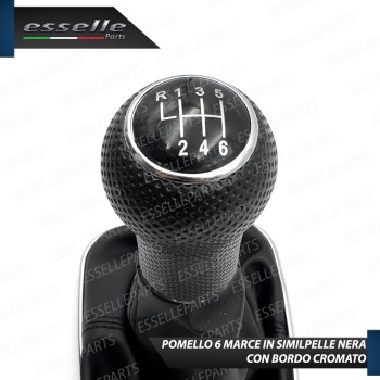 Pomello Del Cambio Cuffia VW Golf MK4 6 Marce Similpelle Nero e Cromato Pomello Del Cambio Cuffia VW Golf MK4 6 Marce Similpelle Nero e Cromato