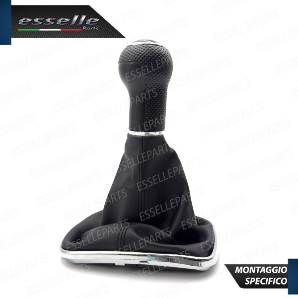 Pomello Del Cambio Cuffia VW Golf MK4 5 Marce Similpelle Nero e Cromato