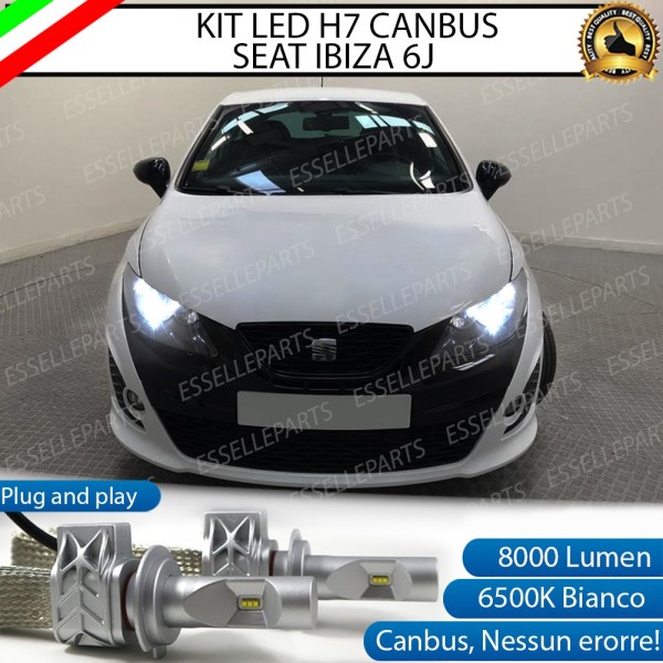 Kit Full LED H7 8000 LUMEN 6000K bianco SEAT IBIZA 6J con fari a parabola doppia