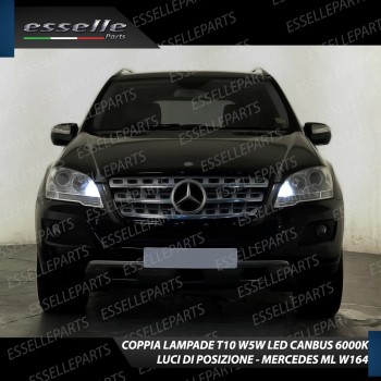 Coppia Lampade T10 W5W LED canbus con lente frontale per luci di posizione per Mercedes ML (W164)