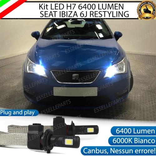 Kit Full LED H7 6400 Lumen 6000K Abbaglianti SEAT IBIZA 6J RESTYLING parabola doppia
