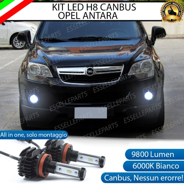 Kit Full LED H8 9800 LUMEN 6000K bianco Fendinebbia per OPEL ANTARA fino al 2010
