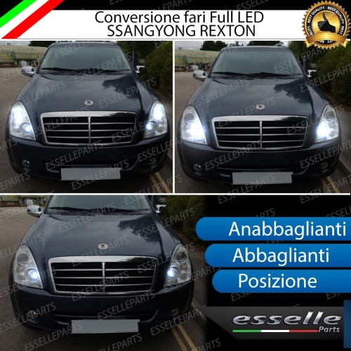 Conversione Fari Full LED per Ssangyong Rexton 6000K Luce Bianca Canbus
