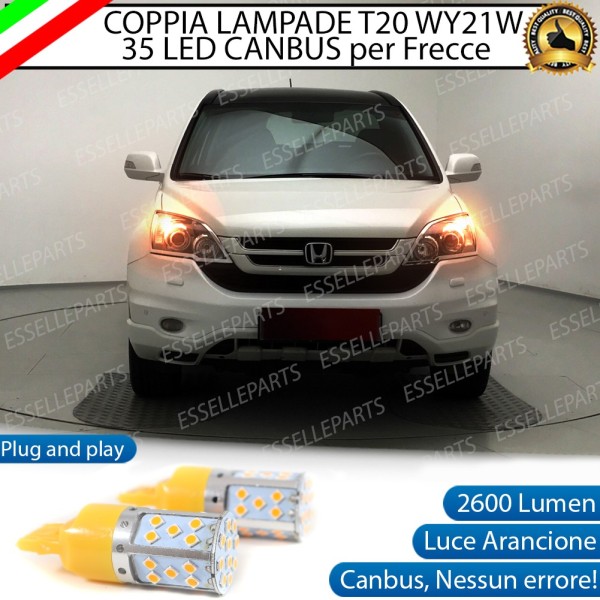 Coppia Lampade T20 WY21W 35 LED CANBUS PER FRECCE DIREZIONALI Anteriori PER HONDA CR-V III