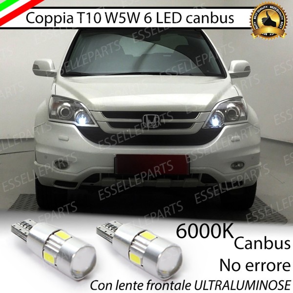 Coppia Lampade T10 W5W LED canbus con lente frontale per luci di posizione per Honda CR-V III