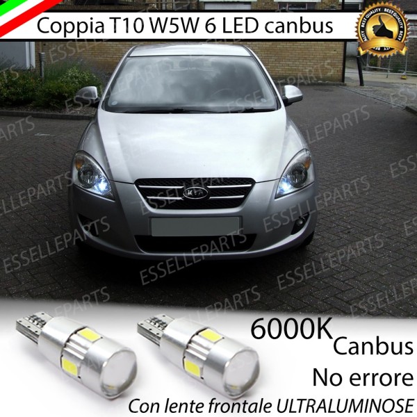 Coppia Lampade T10 W5W LED canbus con lente frontale per luci di posizione per Kia Ceed Pro Ceed 1