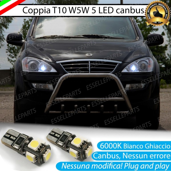 Luci posizione T10 W5W 5 LED Canbus Ssangyong Kyron