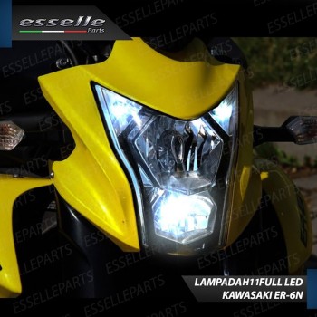 Kit Full LED Lampada H11 3000 Lumen Abbaglianti per KAWASAKI ER-6N 2006-2009