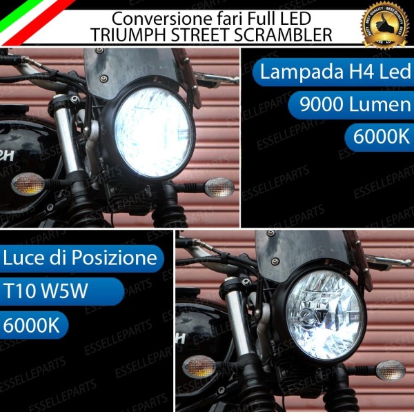 Conversione full LED Triumph street scrambler