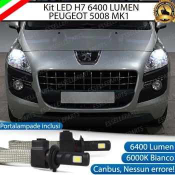 Kit Full LED H7 6400 Lumen 6000K bianco Anabbaglianti Peugeot 5008 Pre-Restyling