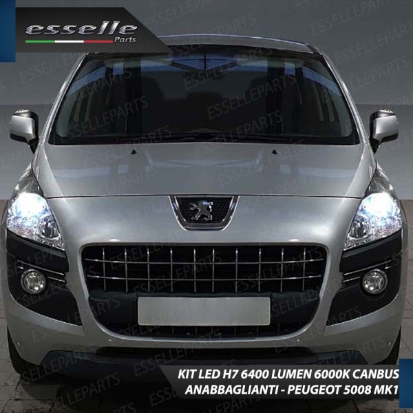 Kit Full LED H7 6400 Lumen 6000K bianco Anabbaglianti Peugeot 5008 Pre-Restyling