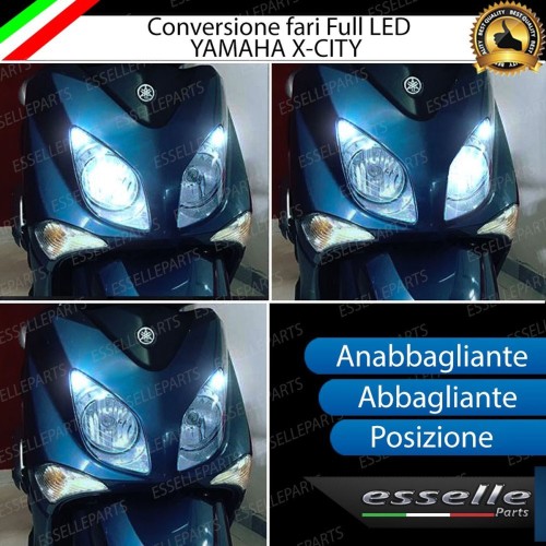 Conversione Fari Full LED per Yamaha X-City 250 dal 2006 al 2016 6000 Lumen 6000K bianco