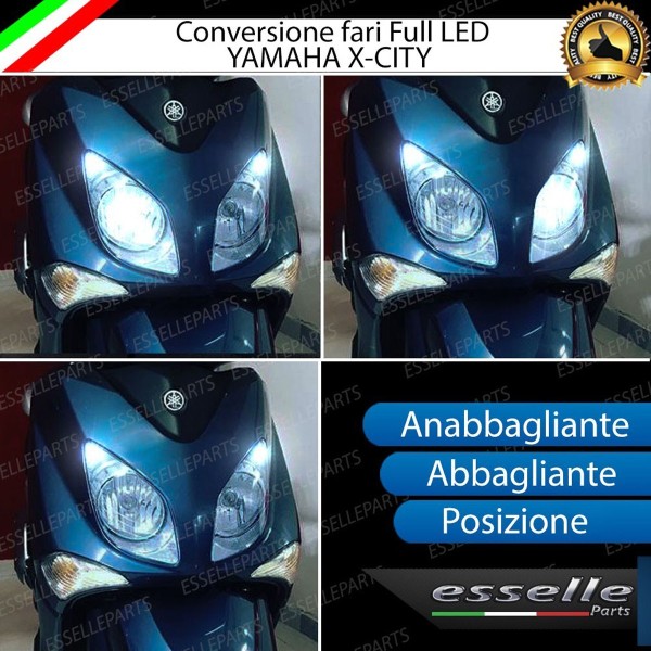 Conversione Fari Full LED per Yamaha X-City 250 dal 2006 al 2016 6000 Lumen 6000K bianco