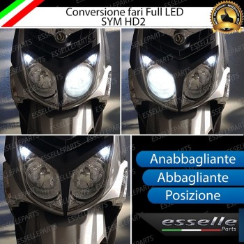 Conversione Fari Full LED per Sym HD2 200 dal 2010 al 2017 i 6000 Lumen 6000K bianco