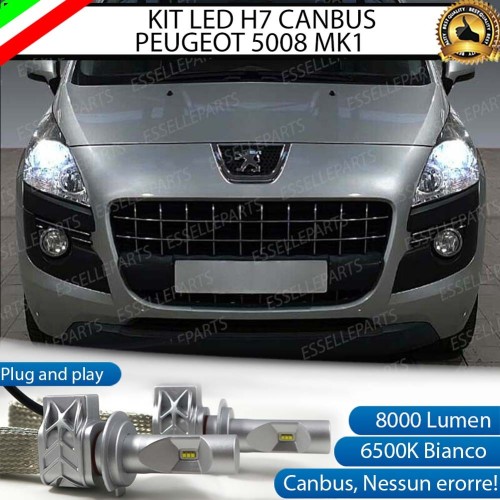 Kit Full LED H7 8000 Lumen 6000K bianco Anabbaglianti PEUGEOT 5008 PRE-RESTYLING