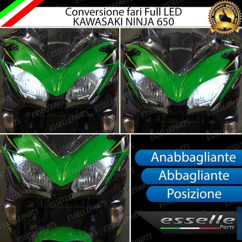 Conversione Fari Full LED per Kawasaki Ninja 650 dal 2017 al 2019 Tourer 6000 Lumen 6000K bianco