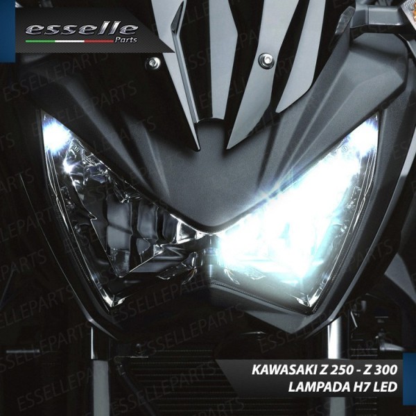 Conversione Fari Full LED per Kawasaki Z 300 dal 2015 al 2016 ABS 6000 Lumen 6000K bianco