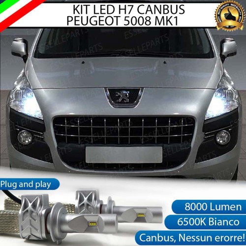 Kit Full LED H7 8000 Lumen 6000K bianco Abbaglianti PEUGEOT 5008 PRE-RESTYLING