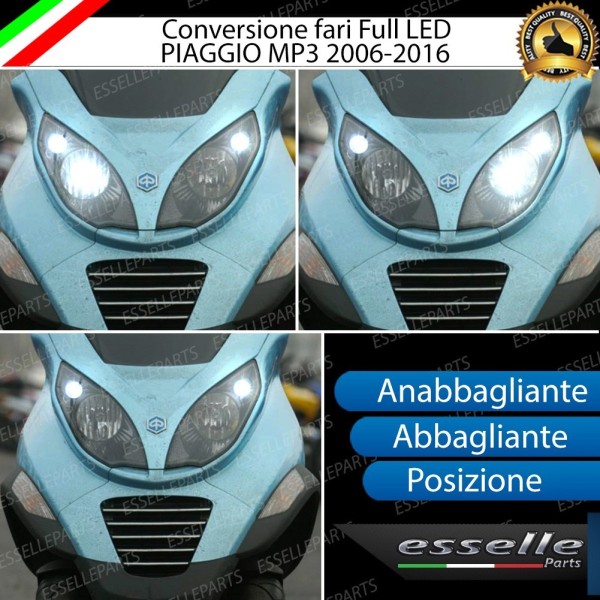 Conversione Fari Full LED per Piaggio moto MP3 125  Hybrid 6000K Bianco Canbus
