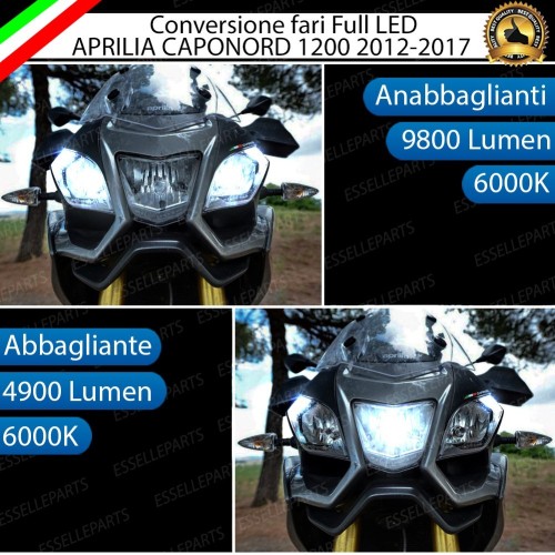 Conversione Fari Full LED Per Aprilia Caponord 1200 Travel Pack ABS 6000K Bianco