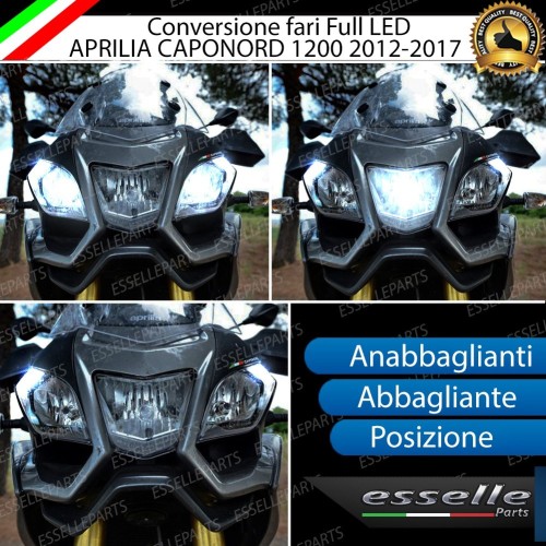 Conversione Fari Full LED per Aprilia Caponord  Travel Pack ABS 6000K Bianco