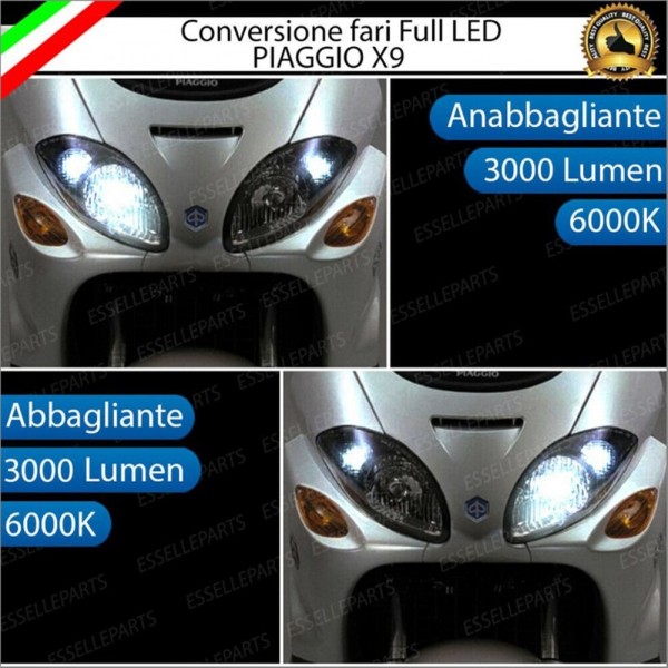Conversione Fari Full LED per Piaggio X9 250 6000 Lumen Luce Bianca