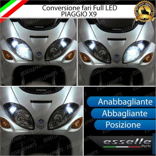 Conversione Completa Fari Full LED per Piaggio X9 500 Evolution 6000 Lumen 6000K