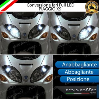 Conversione Completa Fari Full LED per Piaggio X9 500 Evolution 6000 Lumen 6000K