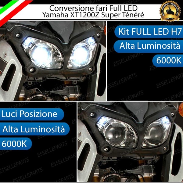 Conversione Fari Full LED Yamaha XT 1200 2010-2015 Z ABS 7000 Lumen 6000K Bianco