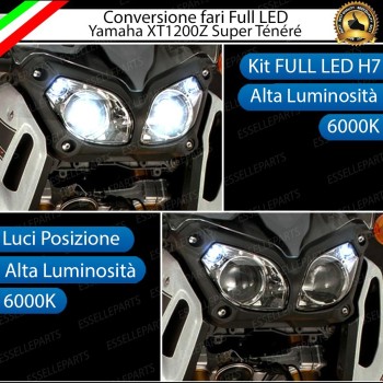 Conversione Fari Full LED Yamaha XT 1200 2010-2015 Z ABS 7000 Lumen 6000K Bianco