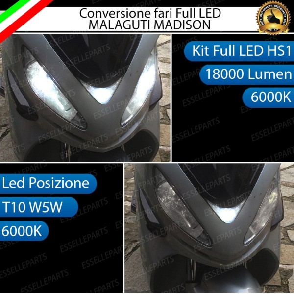 Conversione Full LED per Malaguti Madison 300 (2018-2020) 18000 Lumen 6000K