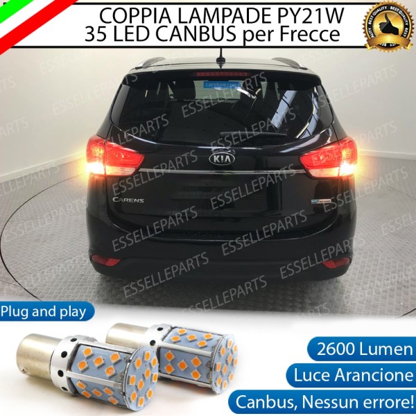 Lampada PY21W 15 LED Canbus ARANCIONE FRECCE Luce AMBRA No Error no avaria KIA CARENS 4