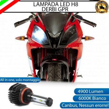 Kit Full LED Lampada H8 4900 Lumen Abbaglianti per Derbi GPR 125