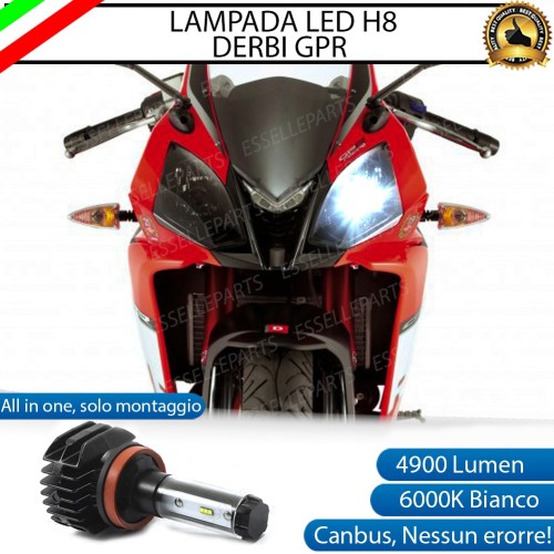 Kit Full LED Lampada H8 4900 Lumen Anabbaglianti per Derbi GPR 50