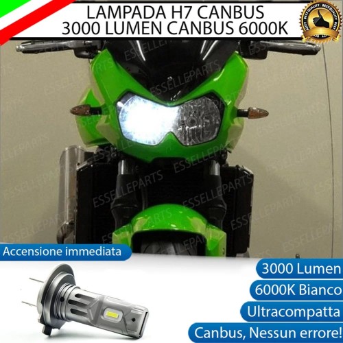 Lampada H7 LED 3000 Lumen per Anabbagliante KAWASAKI Z 1000 2007-2009