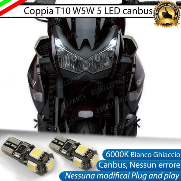 Luci posizione T10 5 LED Canbus per KAWASAKI Z 1000 2014-2016 ABS