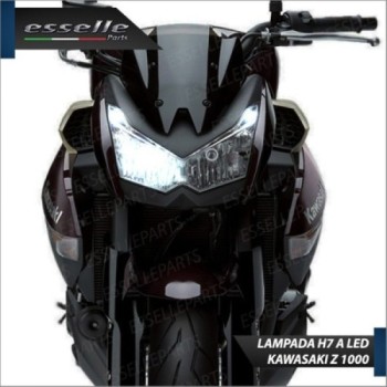 Lampada H7 LED 3000 Lumen per Anabbagliante KAWASAKI Z 1000 2014-2016 ABS