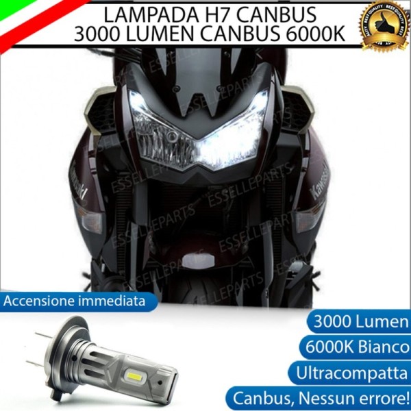Lampada H7 LED 3000 Lumen per Abbagliante KAWASAKI Z 1000 2014-2016 ABS