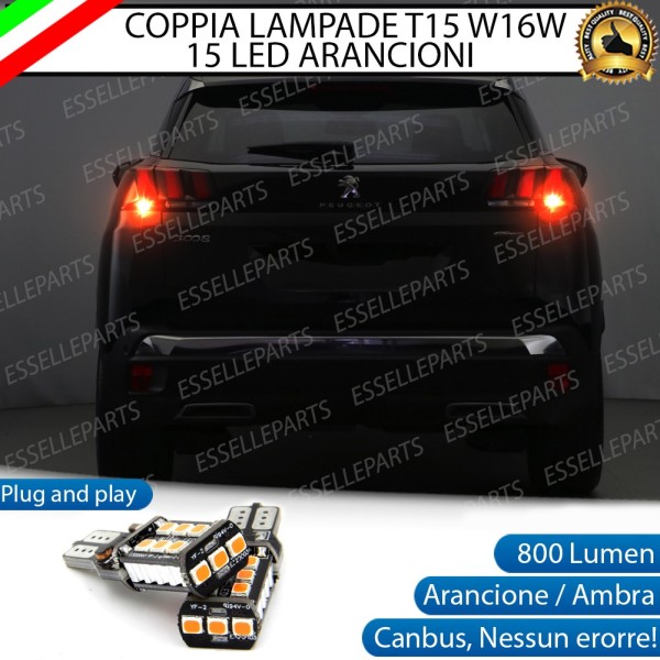 Coppia Frecce Posteriori T15 W16W 15 LED Canbus PER PEUGEOT 5008 II