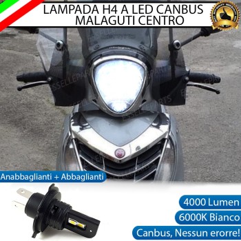 Kit Full LED H4 Per Malaguti Centro 50 SL 4000 Lumen Ultra Compatta 6000K Bianco
