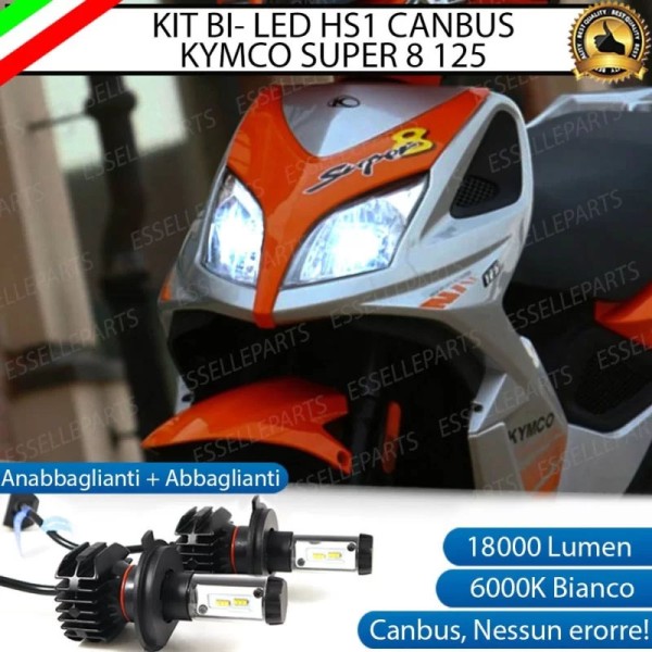 Kit Full LED Coppia HS1 18000 Lumen per KYMCO Super 8 50 2007-2019 4T