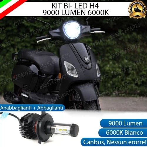 Kit Full LED Lampada H4 9000 Lumen Anabbaglianti Abbaglianti per SYM Fiddle 50 2000-2006