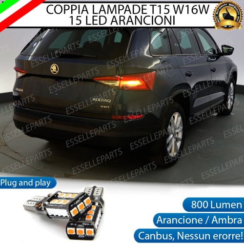 Lampada  T15 W16W 15 LED Canbus ARANCIONE FRECCE PER SKODA KAROQ